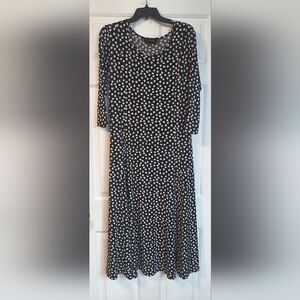 DN Design Casual Black White Polka Dot Dress Flowy Comfort 14